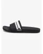 Sandalias Slider Quiksilver Rivi Slide negras y blancas para hombre izquierda