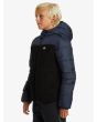 Niño con cazadora reversible con capucha Quiksilver Youth Scaly Azul Marino reverso sherpa lateral