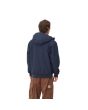 Hombre con Chaqueta impermeable con capucha Carhartt WIP Hooded Sail Jacket Azul Marino - Blanco posterior