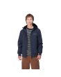 Hombre con Chaqueta impermeable con capucha Carhartt WIP Hooded Sail Jacket Azul Marino - Blanco