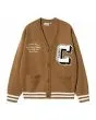 Chaqueta de punto estilo universitario Carhartt WIP Brown Ducks Cardigan Hamilton Brown-Wax para hombre