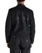 Hombre con Chaqueta motera Deus Ex Machina Road Mesh Jacket Negra estampado reflectante posterior