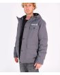 Hombre con chaqueta acolchada Hurley Idyllwild 3M Parka gris abierta