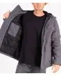 Hombre con chaqueta acolchada Hurley Idyllwild 3M Parka gris bolsillo interior