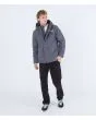 Hombre con chaqueta acolchada Hurley Idyllwild 3M Parka gris cremallera