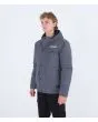 Hombre con chaqueta acolchada Hurley Idyllwild 3M Parka gris lateral