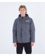 Hombre con chaqueta acolchada Hurley Idyllwild 3M Parka gris