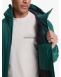 Hombre con cazadora impermeable con capucha Quiksilver Overcast 3K Insulated Trekking Green interior