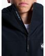 Niño con cazadora impermeable con capucha Quiksilver Youth Overcast 3K Warm Negra cremallera