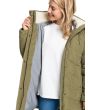 Mujer con chaqueta de capucha impermeable Roxy Ellie Jacket verde oliva interior derecha