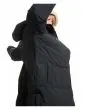Mujer con chaqueta larga acolchada Roxy Test of Time en Negro Antracita bolsillo