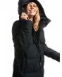 Mujer con chaqueta larga acolchada Roxy Test of Time en Negro Antracita capucha