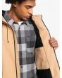 Hombre con chaqueta parka impermeable Quiksilver New Skyward marrón bolsillo interior