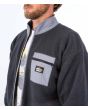 Hombre con chaqueta sherpa Hurley Boulder Burrito Zip gris oscuro bolsillo