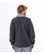 Hombre con chaqueta sherpa Hurley Boulder Burrito Zip gris oscuro posterior