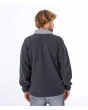 Hombre con chaqueta sherpa Hurley Boulder Burrito Zip gris oscuro posterior