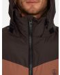 Chaqueta acolchada con capucha Volcom Goldsmooth Mocha para hombre cuello