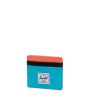 Cartera Tarjetero Herschel Supply Company Charlie - Blue Bird - Black Ripstop - Emberglow color azul negro y rojo Lateral