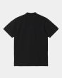 Polo de manga corta Carhartt WIP Chase Pique negro para hombre posterior