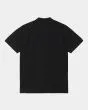 Polo de manga corta Carhartt WIP Chase Pique negro para hombre posterior