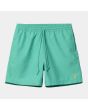 Bañador Carhartt WIP Chase Swim Trunks turquesa con el logo dorado para hombre 