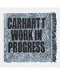 Manta Carhartt WIP Chrysanthemum Woven Blanket Misty Sky-Black doblada