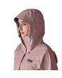 Mujer con chubasquero Patagonia Torrentshell 3L Rain Jacket Quiet Violet capucha con visera laminada