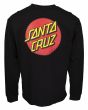 Camiseta de manga larga Santa Cruz Classic Dot Chest negra para hombre posterior