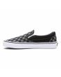 Zapatillas sin cordones Vans Classic Slip-On Checkerboard Negras y Grises izquierda