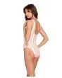 Bañador Mujer Volcom Coco One Piece blanco y coral a rayas lateral