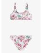 Conjunto de bikini bralette Roxy Happy Tropical Blanco Floral para niñas de 6 a 16 años posterior