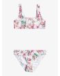 Conjunto de bikini bralette Roxy Happy Tropical Blanco Floral para niñas de 6 a 16 años