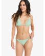 Mujer con conjunto de bikini Roxy Beach Classics Tiki Triangular verde basil