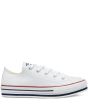 Zapatillas Converse Everyday con plataforma Chuck Taylor All Star Low Top Blancas para niño
