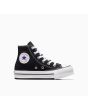 Zapatillas Converse de plataforma Chuck Taylor All Star EVA Lift Canvas Platform High Top negras y blancas Unisex 