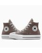 Zapatillas Converse con plataforma Chuck Taylor All Star Lift High Top color marrón blanco y negro para mujer lateral