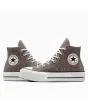 Zapatillas Converse con plataforma Chuck Taylor All Star Lift High Top color marrón blanco y negro para mujer lateral