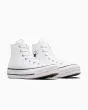 Zapatillas Converse con plataforma Chuck Taylor All Star Lift High Top color blanco y negro para mujer frontal
