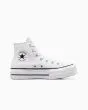 Zapatillas Converse con plataforma Chuck Taylor All Star Lift High Top color blanco y negro para mujer