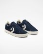 Zapatillas de skate Converse Cons PL Vulc Pro Suede azul marino y blanco para hombre frontal