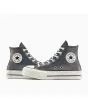 Zapatillas Converse de Plataforma Chuck Taylor All Star Lift Sparkle color Negro brillante y blanco para mujer lateral