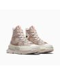 Zapatillas Converse de plataforma Run Star Legacy CX Animal Abstract blanco y coral con leopardos estampados para mujer frontal