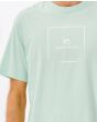 Hombre con Camiseta orgánica de manga corta Rip Curl Corp Icon verde menta logo