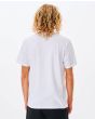 Hombre con Camiseta orgánica de manga corta Rip Curl Corp Icon blanca posterior