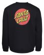 Sudadera Santa Cruz Crew Classic Dot Chest negra para hombre posterior
