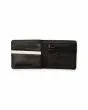 Cartera pequeña de doble hoja Volcom Slim Stone PU Negra para hombre abierta