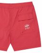 Bañador Deus Ex Machina Service Mesh Swim Short Melon Red para hombre bolsillo trasero serigrafiado