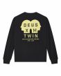 Camiseta de manga larga Deus Ex Machina Twin Negra para hombre vista trasera