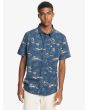 Camisa Quiksilver Endless Trip SS azul marino con estampado surfero frontal