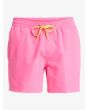 Short de natación Quiksilver Everyday Solid Volley 15in Rosa Pink Lemonade  para hombre cintura elástica con cordón